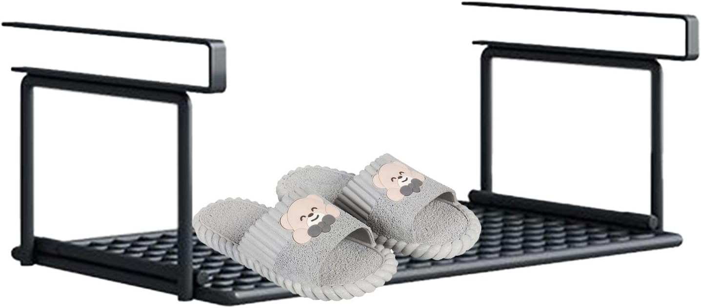 Hanging Under Cabinet Storage Rack | Metal Slip-Resistant Organizer Shelf | Space-Saving Shoe, Kitchen & Bathroom Organizer