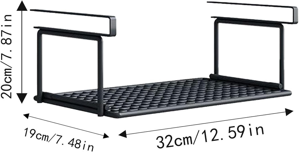 Hanging Under Cabinet Storage Rack | Metal Slip-Resistant Organizer Shelf | Space-Saving Shoe, Kitchen & Bathroom Organizer