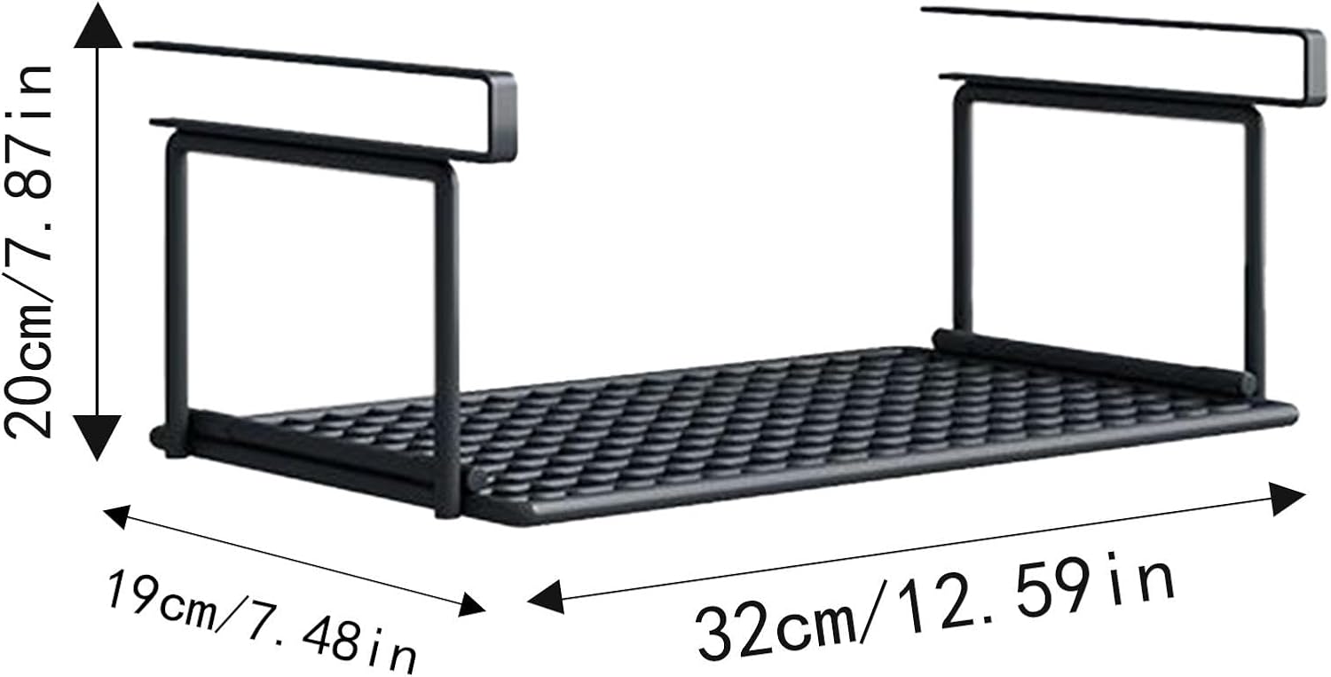 Hanging Under Cabinet Storage Rack | Metal Slip-Resistant Organizer Shelf | Space-Saving Shoe, Kitchen & Bathroom Organizer