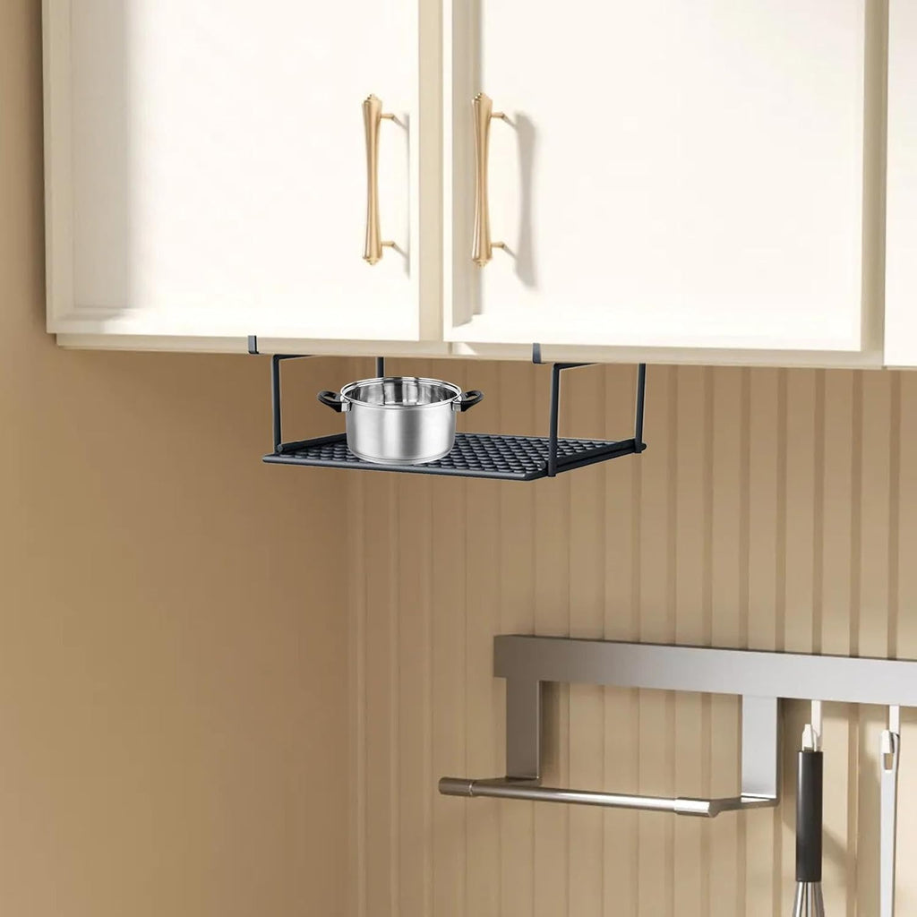Hanging Under Cabinet Storage Rack | Metal Slip-Resistant Organizer Shelf | Space-Saving Shoe, Kitchen & Bathroom Organizer