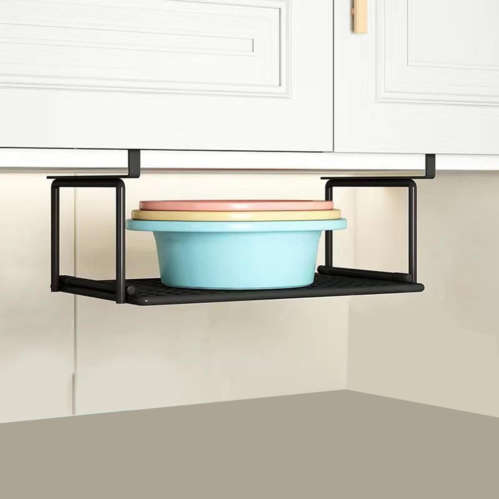 Hanging Under Cabinet Storage Rack | Metal Slip-Resistant Organizer Shelf | Space-Saving Shoe, Kitchen & Bathroom Organizer