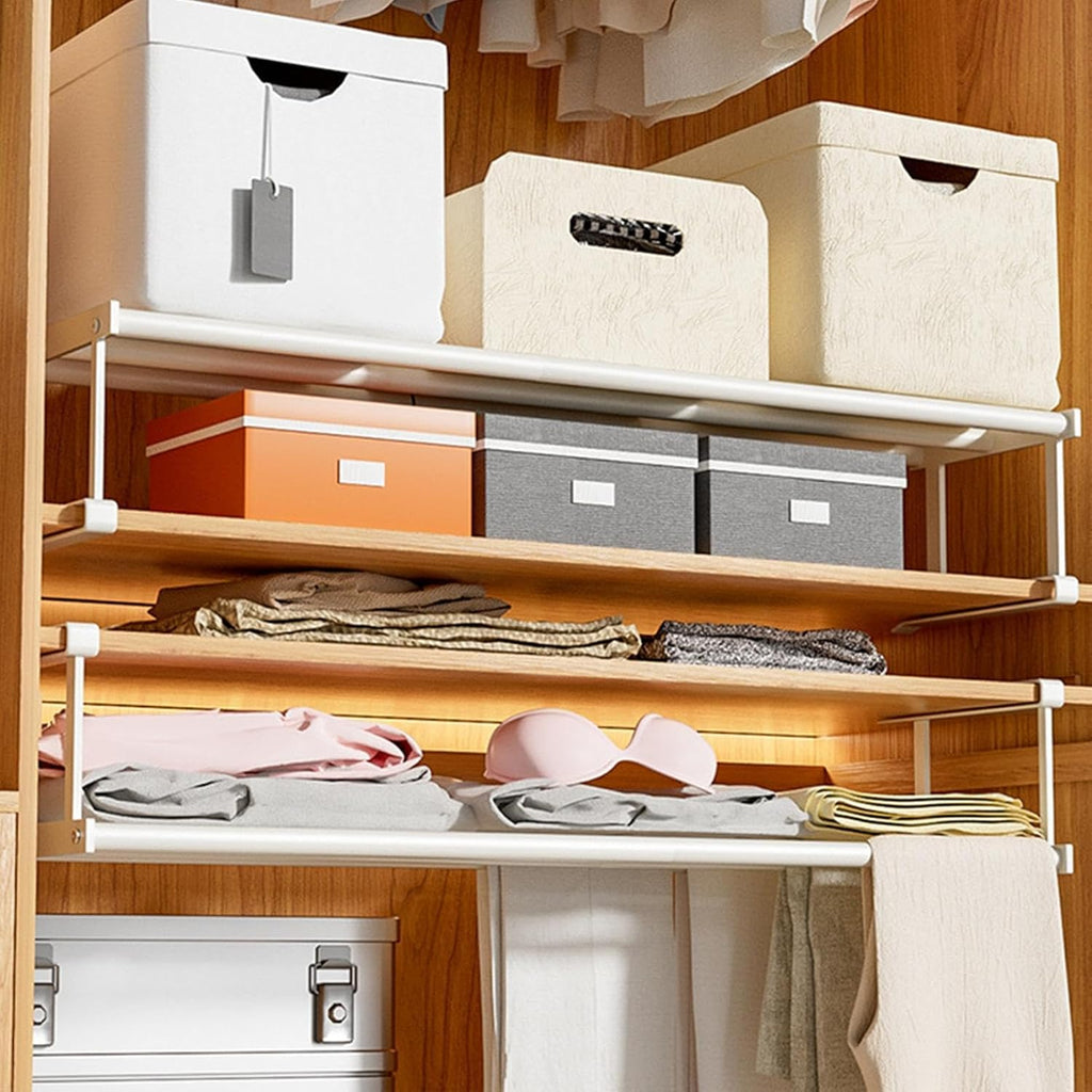 Extra-Large Over-the-Cabinet Metal Storage Rack – Hanging Organizer Shelf for Closet, Kitchen, Bathroom, and Balcony, No-Drill Installation