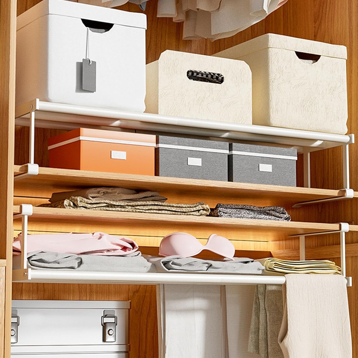 Extra-Large Over-the-Cabinet Metal Storage Rack – Hanging Organizer Shelf for Closet, Kitchen, Bathroom, and Balcony, No-Drill Installation